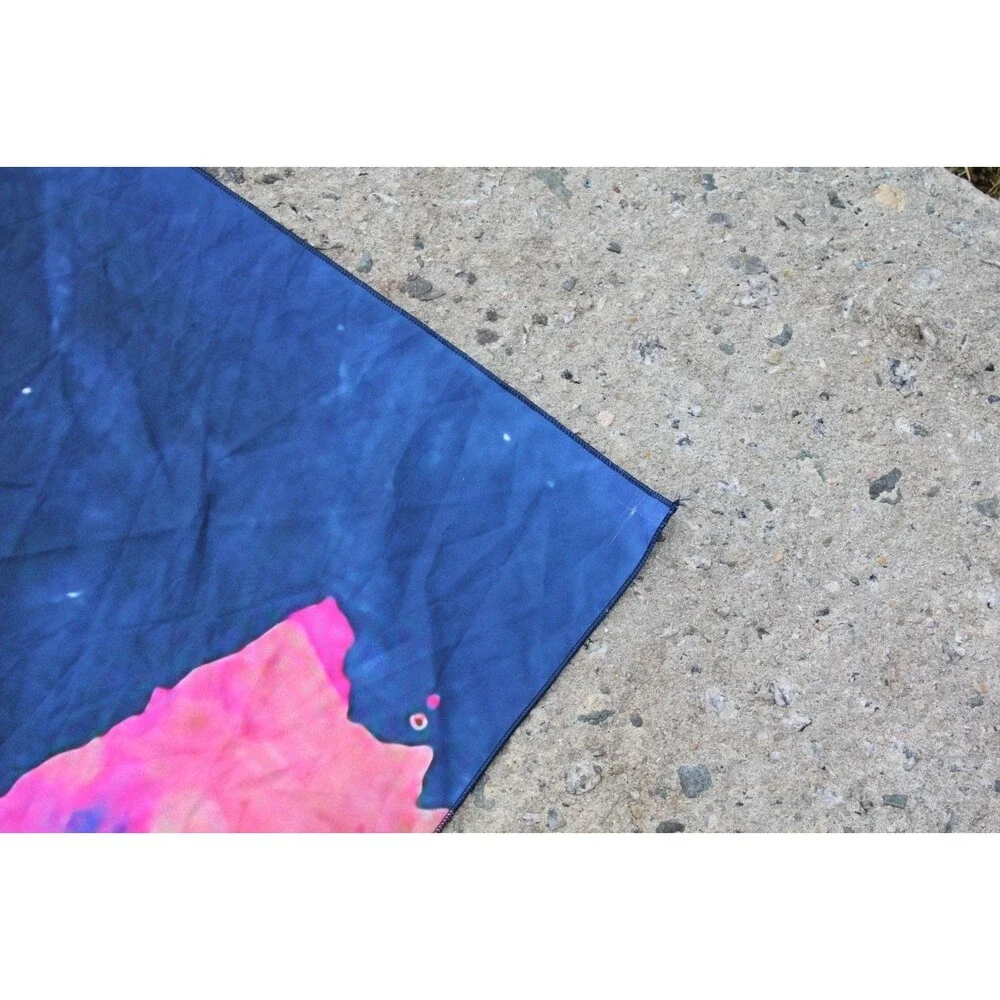 World Map Tapestry Wall Hanging Blue Tyedye Tapestry Home Décor Colorful 56x76